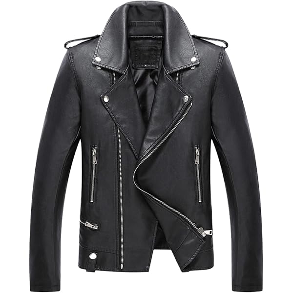 ジャケット・アウター ROUND SHORT SYNTHETIC LEATHER JACKET Men's Leather Jacket Autumn Fashion PU Coat Short Motorcycle